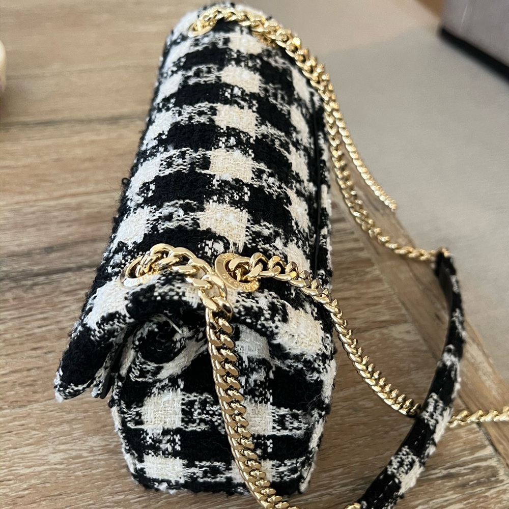 Chic Black and White Checkered Women's Bag - Picture 2 of 5
